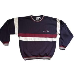 Navy and red vintage 90s crewneck  (large)
